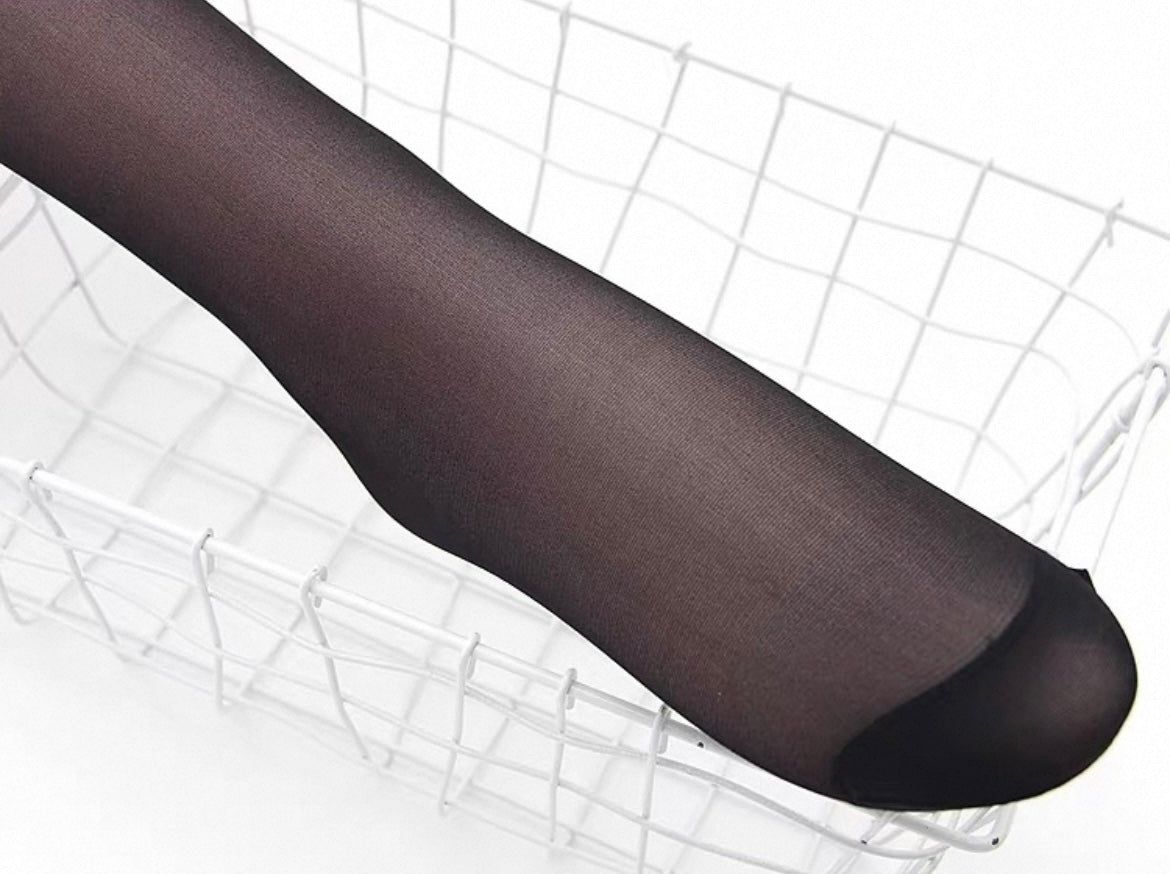 Striped Thigh High Over Knee Stockings – Black JK Style Sheer Tights